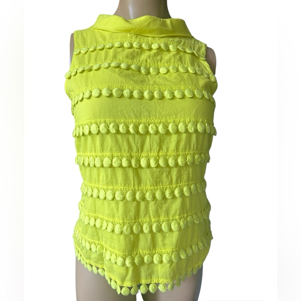 J. Crew Lime Dot Top